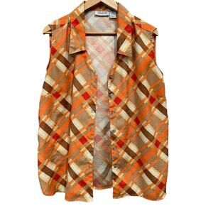 Selene Sport Fall Autuman striped sleeveless Womens shirt Size 2XL